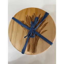 2 Wooden Etched Wheat Coasters