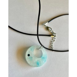 Blue and White Circle Necklace