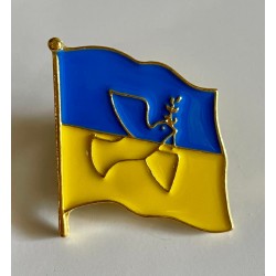 Pin Ukrainian flag with a bird