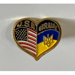 Pin Ukrainian-USA flag