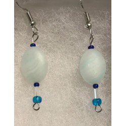 Earrings - Blue and white